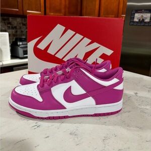 Nike Dunk Low Active Fuchsia Pink White Shoes FJ0704-100 (GS)